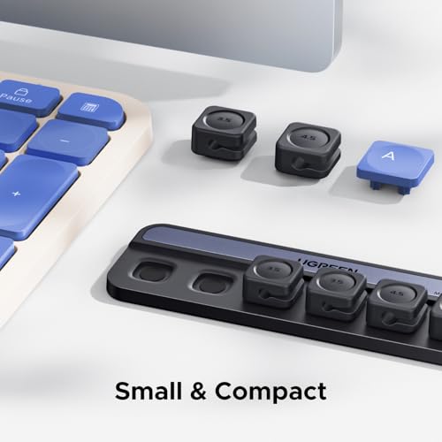 UGREEN Desk Cable Organizer, Magnetic Cord Holder 6 Pack, Silicone Cable Clip with Strong Magnet, 2 Sizes for Charging Cords, Easy Cable Management for Desk, Nightstand, Car, Home Office