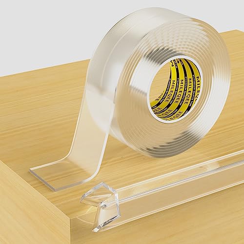 Clear Edge Protector Strip,1 Pack x 1.18in x 9.84FT | Sharp Edge Wrap Cover Tape, Self Adhesive Protective Bumper Guards for Cabinet Door Desk Bed Furniture Waterproof