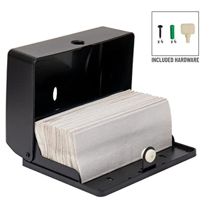 Mind Reader Paper Towel Dispenser, Tri-Fold Towel Holder, Restroom, Wall Mount, Bathroom, Black