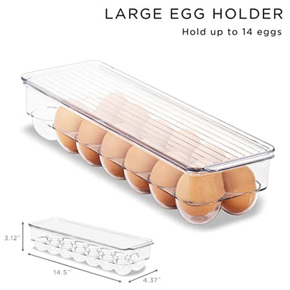 Sorbus Fridge Bins and Freezer Bins Refrigerator Organizer Stackable Food Storage Containers BPA-Free Drawer Organizers for Refrigerator Freezer and Pantry