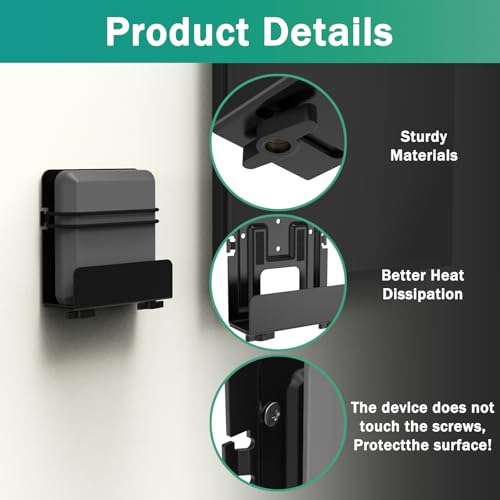 1 pcs Cable Box Mount, Adjustable Wall Mount for Small and Wide Devices | Modem Mount, Wall Mount Bracket Compatible for Cable Boxes, Modems, DVD Players,PS3, PS4, Xbox One S