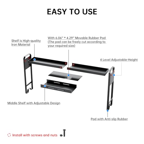 Over The Sink Shelf & Window Plant Shelf, Expandable Kitchen Organization | Adjustable in Height & Length, Multi-Purpose Storage Rack, For Stove, Bathroom, Study