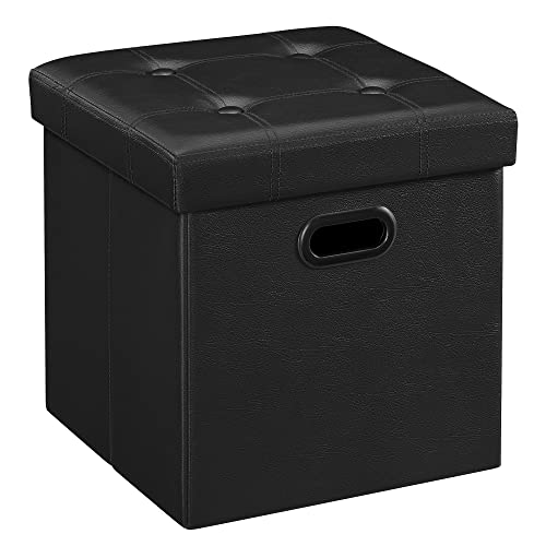 Mazie Collection - 15 Inches Ottoman with Storage,... (Black)