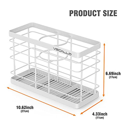 Hair Tool Organizer, Curling iron stands, Bathroom Organizer Basket Hair Supplies Organizer Storage Hair Dryer Holder- Wall Mount No Drilling | Curling iron holder Cabinet Door Bathroom Organizer for Hair Dryer, Curling Wands, Hair Straighteners White