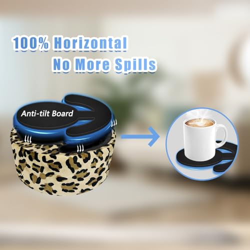 Xchouxer Couch Cup Holder Pillow, Sofa and Bed Organizer Caddy for Drinks, Remotes, Phones (Leopard)