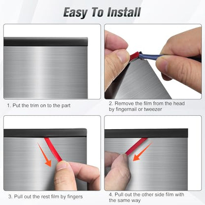 Edge Trim, 1/8" (3mm) Rubber Edge Trim, Black Color, 20Ft | Flexible Self Adhesive U Channel Edge Protector for Glass, Mirror, Plywood, Steel Panel Sharp Edges, U Shaped Peel and Stick