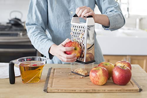 OXO Good Grips 4-Sided Box Grater for Cheese & Vegetables with Container | Stainless Steel Grating Surfaces, Non-Slip Handle, Detachable Container, Cheese, Vegetables, Zesting, Multi Purpose Grater