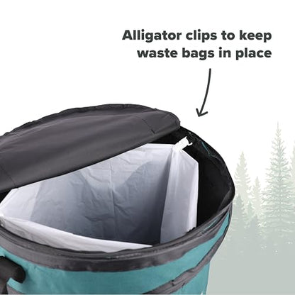 Coghlan's Deluxe Durable Pop-Up Trash Can – Collapsible Garbage Bin with Zippered Lid, Bag Clips, and Anchoring Points for Camping, Home, and Outdoor Use – 29.5 Gallon