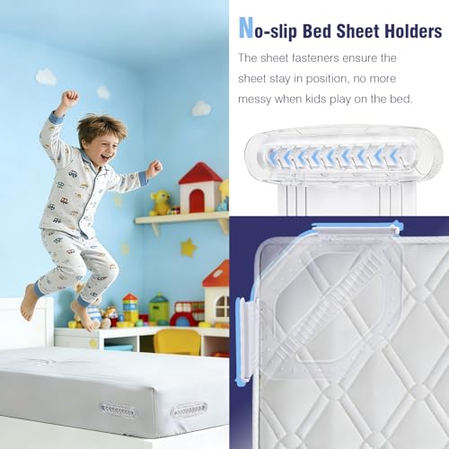Bed Sheet Holder for Corners, 4PCS Bed Sheets Secure Corners Gripper, White | Secure Bed Sheet Lock, Fit All Sheet Sizes, Durable ABS, Mattress Sheet Fasteners, Non-Slip Design, Easy Installation