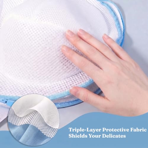 6 PCS Bra Laundry Bags for Washing Machine, Bra Wash Protector for A-D Cups | Lingerie Bag for Washing Delicates Underwear Brassiere, Protect Women's Bras for Laundry, Home & Travel Use