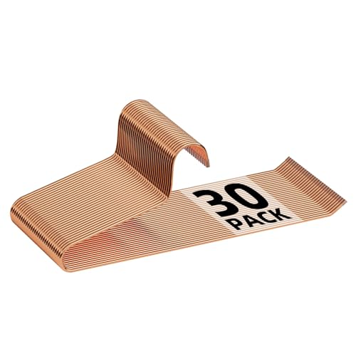 30 Pack Open Ended Rose Gold Metal Pants Hangers H... (30 Count | Rose Gold | Metal)