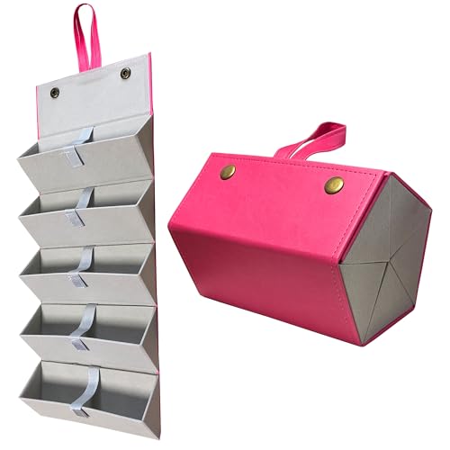 Longjet Sunglasses Organizer Travel Glasses Case Eyeglasses Storage Box | Foldable 5 Slots Hanging Eyewear Holder for Multiple Pairs Eye Glasses