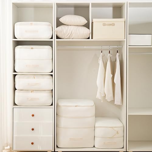 Ultra Space Saving Self Compression Organizer, Comforter Storage Bag for Clothes, Blankets, Pillows, Duvet, Comforters, Bedding Sets and Much More (Gray,X-L - 54 * 42 * 60cm)