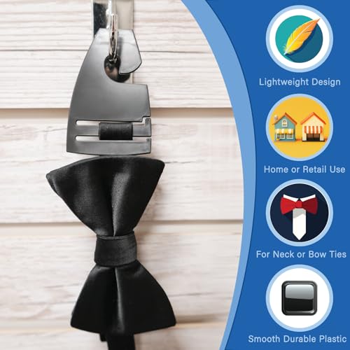 Black Neck Tie Hangers for Retail - Economic Plastic Tie Hooks - 100 Pack