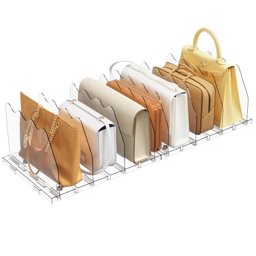 Adjustable Shelf Divider for Closet, Clear Purse O... (Clear | Acrylic)