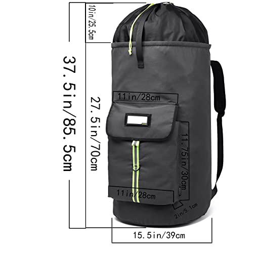 laundry bag backpack,extra-large heavy duty laundry bags,laundry backpack for college students,drawstring closure (charcoal grey laundry bag with straps)