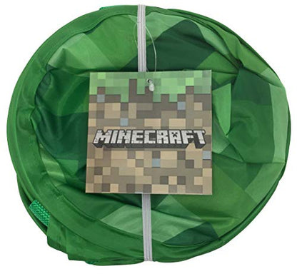 Jay Franco Minecraft Creeper Pop Up Hamper - Mesh Laundry Basket/Bag with Durable Handles, 22" x 14"