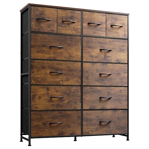 12 Drawer Tall Fabric Dresser Bedroom Storage Ches... (Engineered Wood)