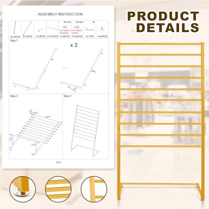 Hijab Organizer, 10 Tier Metal Scarf Holder Organizer, Freestanding Scarf Shawl Display Stand Belt Holder for Boutique Display, Retail Store, Bedroom, Clothing Store