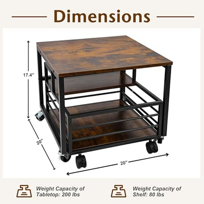 Mini Fridge Stand with Storage Moblie Fridge Table with Drawer Basket for Kitchen Dorm Used for Compact Beverage Refrigerators Upright Freezers