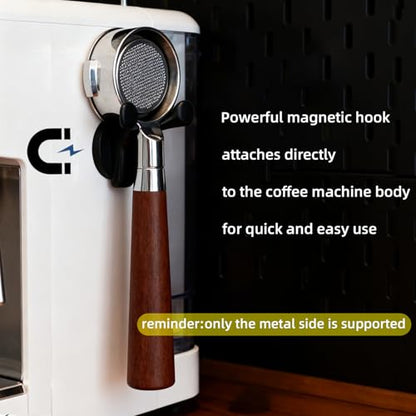 Magnetic Portafilter Holder for Metal Wall Surface Espresso machine accessories Organizer Tools Compatible with Breville Cafe, Ninja Luxe Coffee Machine (Black)