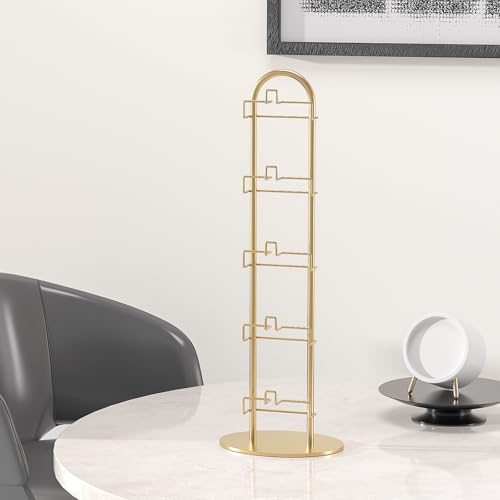 Metal Sunglass Organizer,Glasses Holder,Eyeglass Holder,Sunglass Storage Eyeglasses Rack Metal Frame for 5 Pairs (1, Gloden)