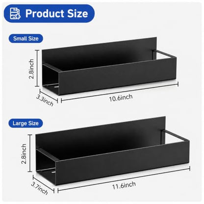 Magnetic Spray Can Holder 2 Pack, Toolbox Storage Rack, Black | Heavy-duty steel construction • Magnetic mount • Fits up to 3" diameter cans • Two rack sizes • Garage & workshop storage