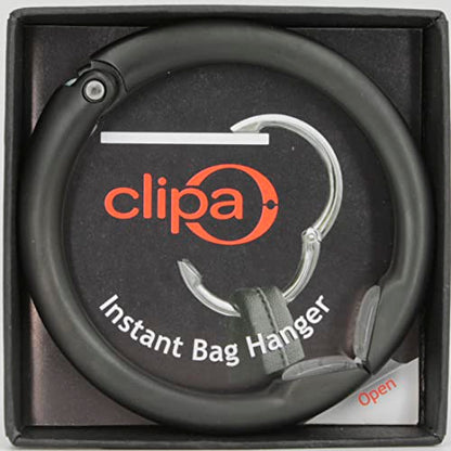 Clipa Bag Hanger Collection, The Ring that Opens into a Hook, Auto Closes | Holds 15 kg, Needs only 10mm to Hang a Hand Bag, Easy to Use with One Hand, The Instant Bag Hanger, 3 yr Warranty