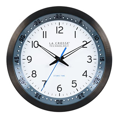 La Crosse Technology Atomic Wall Clock, Metal, 10" (404-54667)