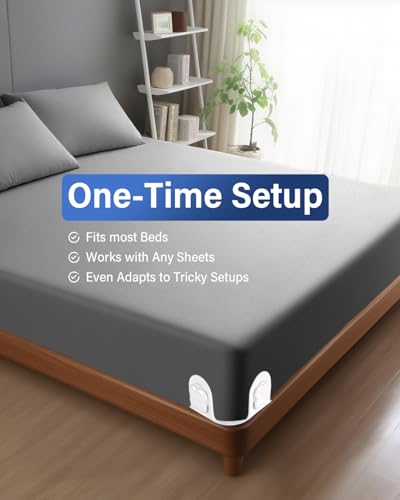 Twist-Lock Bed Sheet Holder & Corner Grippers - Stops Shifting & Bunching for a Tight Fit, Innovative Clip-Free Design,Universal for All Mattress & Sheet Sizes
