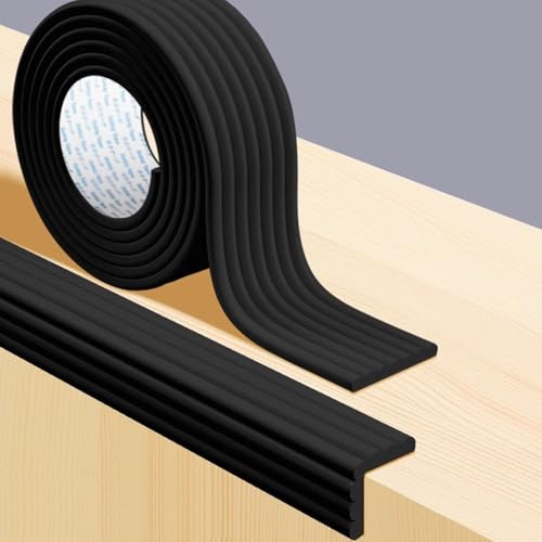 Proof Edge Corner Protector, 2pcs 78.7in/200cm Furniture Safety Bumpers Guard Padding, Soft NBR Rubber Foam Adhesive Cushion, Fireplace Cabinets Table Desk Edges & Sharp Corners (Black)