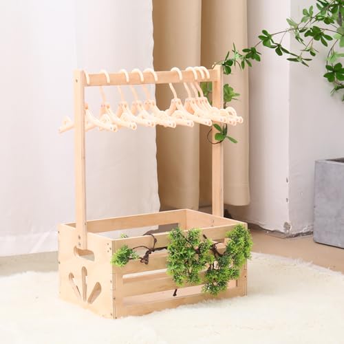 Wooden Baby Shower Crate Closet , Baby Storage nursery Crate Hamper with Handle, Gift Basket for Baby nursery Excluding hangers，Newborn Boy Girl Welcome Gift for New Mom Parents