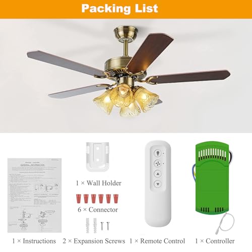 Ceiling Fan Remote Control Kit Replacement for Hunter 99770 | Universal 3-speed Fan Control Kit for Hunter Hampton Bay Harbor Breeze Ceiling Fans. Fits 99392/99813/99770/99122/99123/99198