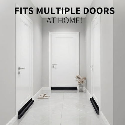 MAXTID Door Draft Stopper 36 Inch Black Adjustable Door Draft Blocker Front Door Draft Guard for Bottom of Doors Weather Stripping Door Seal Strip