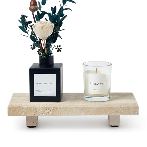 Natural Travertine Tray Pedestal Stand, Stone Rise... (Travertine | Marble)
