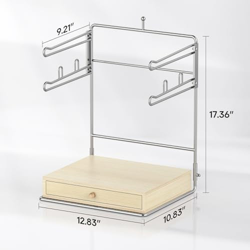 Plastic Grocery Bag Holder,Plastic Bag Organizer with Wooden Drawers Base for Grocery Store, Supermarket, Restaurant, Business