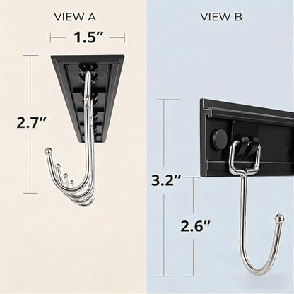 Cociat 2PCS Utensil Racks with 8 Hooks 17 Inch Kitchen Utensil Holders Hanging Utensil Rack Multifunctional (17 inch)