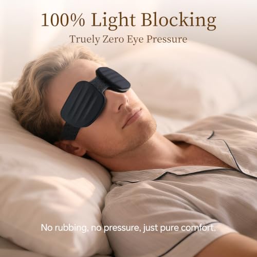 CLOZIA Sleep Mask for Sleeping, 3D Deep Eye Cups Blackout Eye Mask | 0.6" Deep Eye Cups for Lash Extensions & Side Sleepers, Soft Memory Foam, Adjustable Fit for Travel, Shift Work & Naps