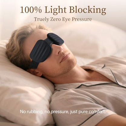 CLOZIA Sleep Mask for Sleeping, 3D Deep Eye Cups Blackout Eye Mask | 0.6" Deep Eye Cups for Lash Extensions & Side Sleepers, Soft Memory Foam, Adjustable Fit for Travel, Shift Work & Naps
