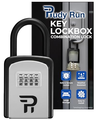 Key Lock Box for Outside – Small Outdoor Lockbox for Keys with Code, 4-Digit Combination Hidden Safe to Hide a Key Outside, Portable Safe Key Storage, 5.78 in, 1 Pack