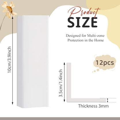 Pangda Baseboard Corners Blocks Self Adhesive Rubber Safety Corner Protectors Proofing Edge Guard Corner Cushion for Wall Furniture Edge(White,12 Pcs)