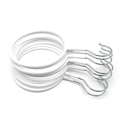 Belt/Scarf Hangers Organizer for Closet - 8 PCS Nonslip Large Scarves Holder Rack for Neckties, Winter Shawls Display, Pashminas (White)