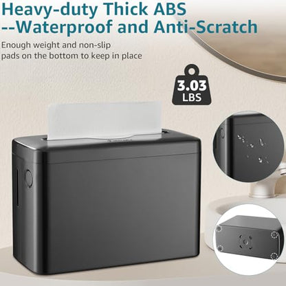 Multifold Paper Towel Dispenser Countertop Compact Design for Kitchen Black | Compatible with Marathon Folded Paper Towel, Non-Slip Base for Bathroom, Single-Dispenser, Enclosed Push-Button Lid