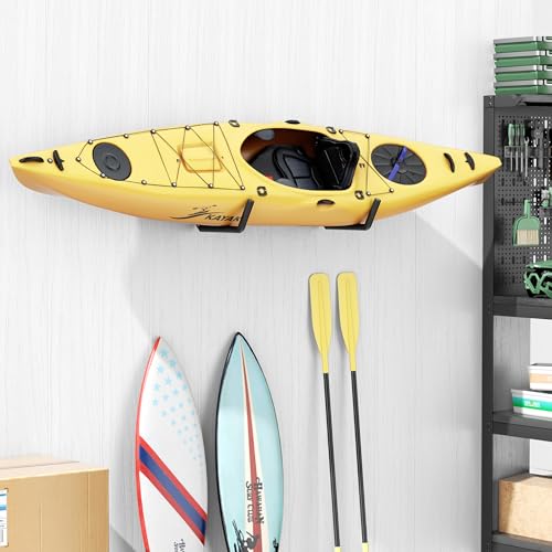 niffgaff Heavy Duty Garage Storage Hooks - 120 LB Capacity Wall Mounted Rack for Kayaks, Ladders, and Bikes
