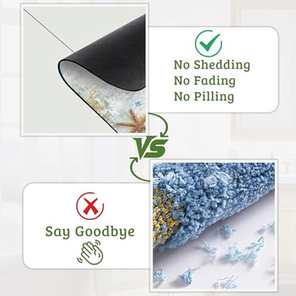 Sea Turtle Bathroom Rugs Mat Non Slip Washable Quick Dry Absorbent Thin Bathroom Rug-Bath Mats for Bathtub, Sink, Shower Room, Christmas Decorations, 17"x 29.5"