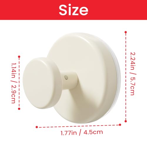 Suction Cup Hooks for Shower & Bathroom Towel Holder 4-Pack (Beige) | Removable Towel Hooks for Bathroom Window Glass Door Wall, or Mirror Bath Robe Looafh Wreath Hook for Hanging