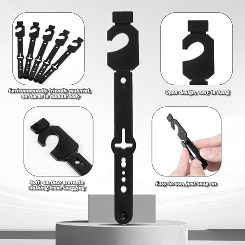 100 Pack Belt Hanger, Black Plastic Tie Hangers Bulk for Men & Women, Non-Slip Space Saving Closet Organizers and Storage, Durable Retail Display Hooks for Wardrobe, Accessories