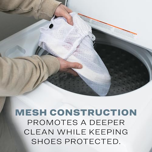 RESHOEVN8R Sneaker Laundry Bag for Washing Machine - Mesh, Dual Lace Lock | Mesh washing bag with dual lace-locking system protects sneakers in the wash, compatible with Nike, Jordan, Adidas & Yeezy