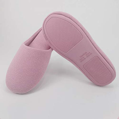 ofoot Women's Non-Slip House Slippers - Lightweight Cotton Memory Foam Indoor Slip-On, Machine Washable & Foldable Travel Design for Home, Yoga, Narrow/Wide Fit Options