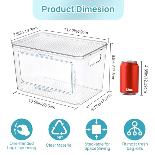 1 Pack Clear Trash Bag Holder, Stackable Garbage B... (Clear | Plastic)